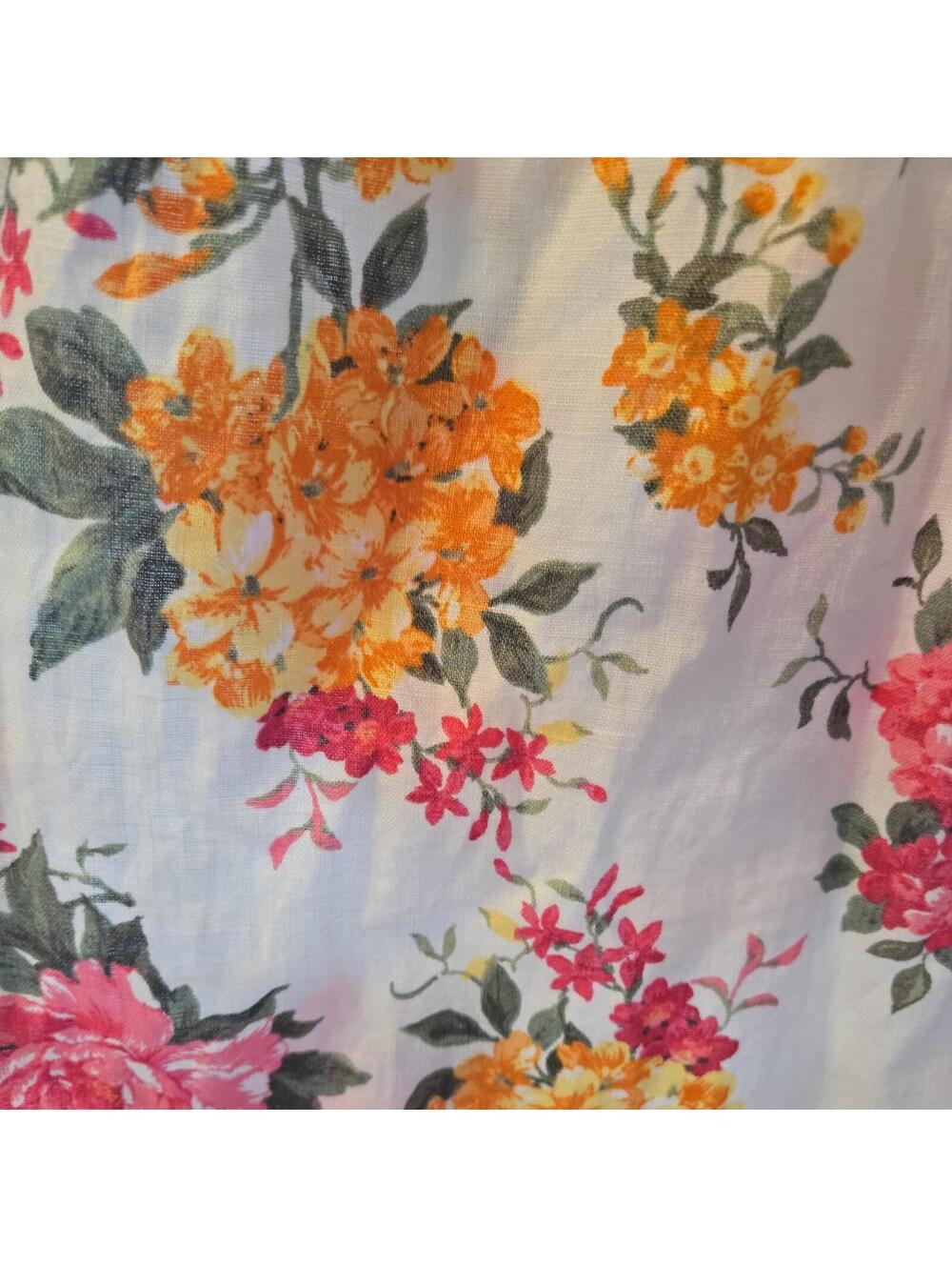 Cythina Rowley 100% Linen Summer Dress Floral Boho sz 6 cottagecore - Picture 4 of 9